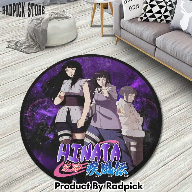Hyuuga hinata round rug custom anime circle carpet  rp5954314